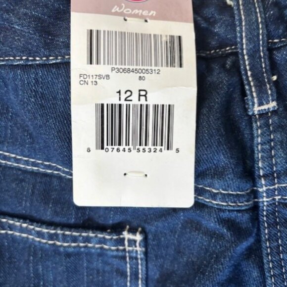 Dickies Flannel Lined Relaxed Fit Jeans 12R Dark Wash Cuff Warm Utility Campus - Picture 9 of 10